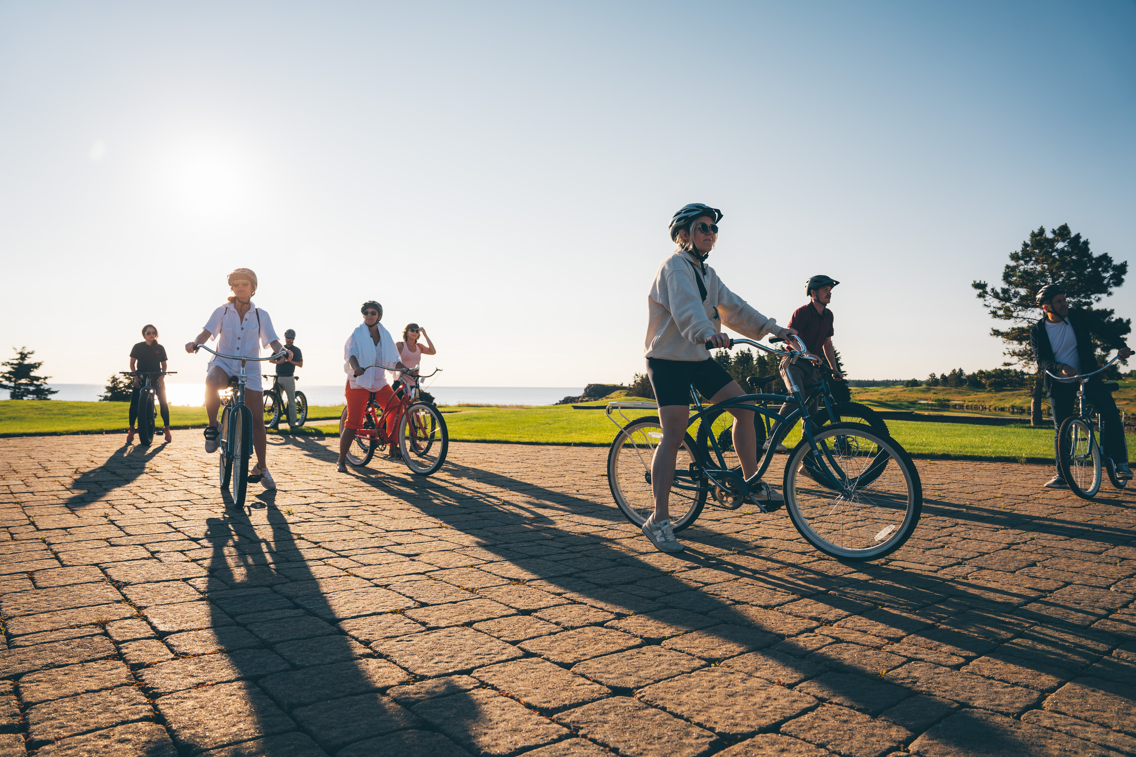 Guests biking at Fox Harb'r Resort
